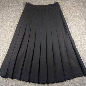 VTG Poppa's Place Skirt Women 7 Black USA Pleated Dark Academia Y2K Preppy Goth